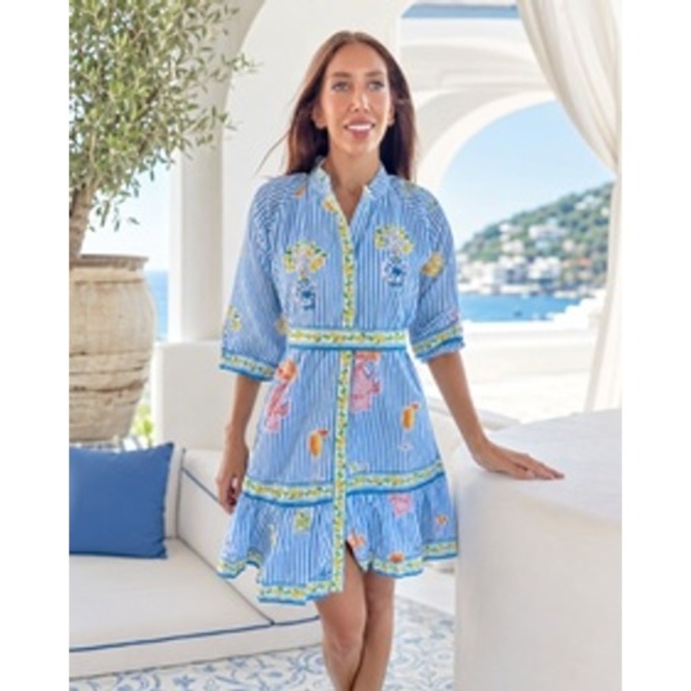 IslaPayal‎ Malta Mini Dress Martini Blue Size Large New With Tags